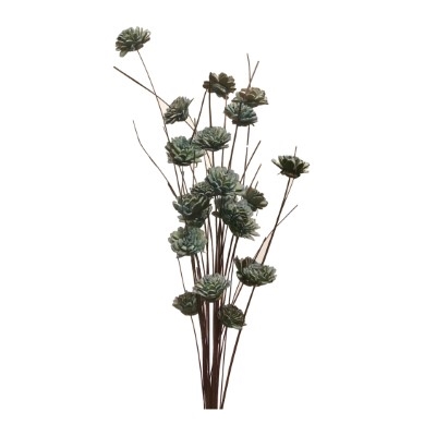 24 Stem Ting Zinnia Flower Branches - SeaFoam 